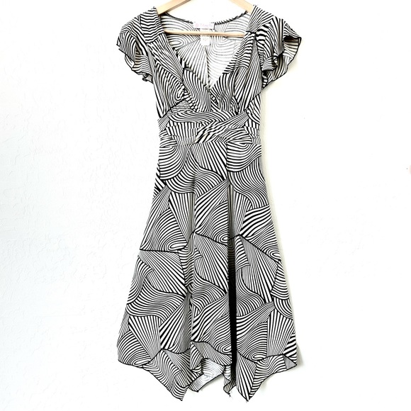 Volume One Dresses & Skirts - Volume One Midi Dress, Black and White, Cap Sleeve, Size M, Excellent Condition